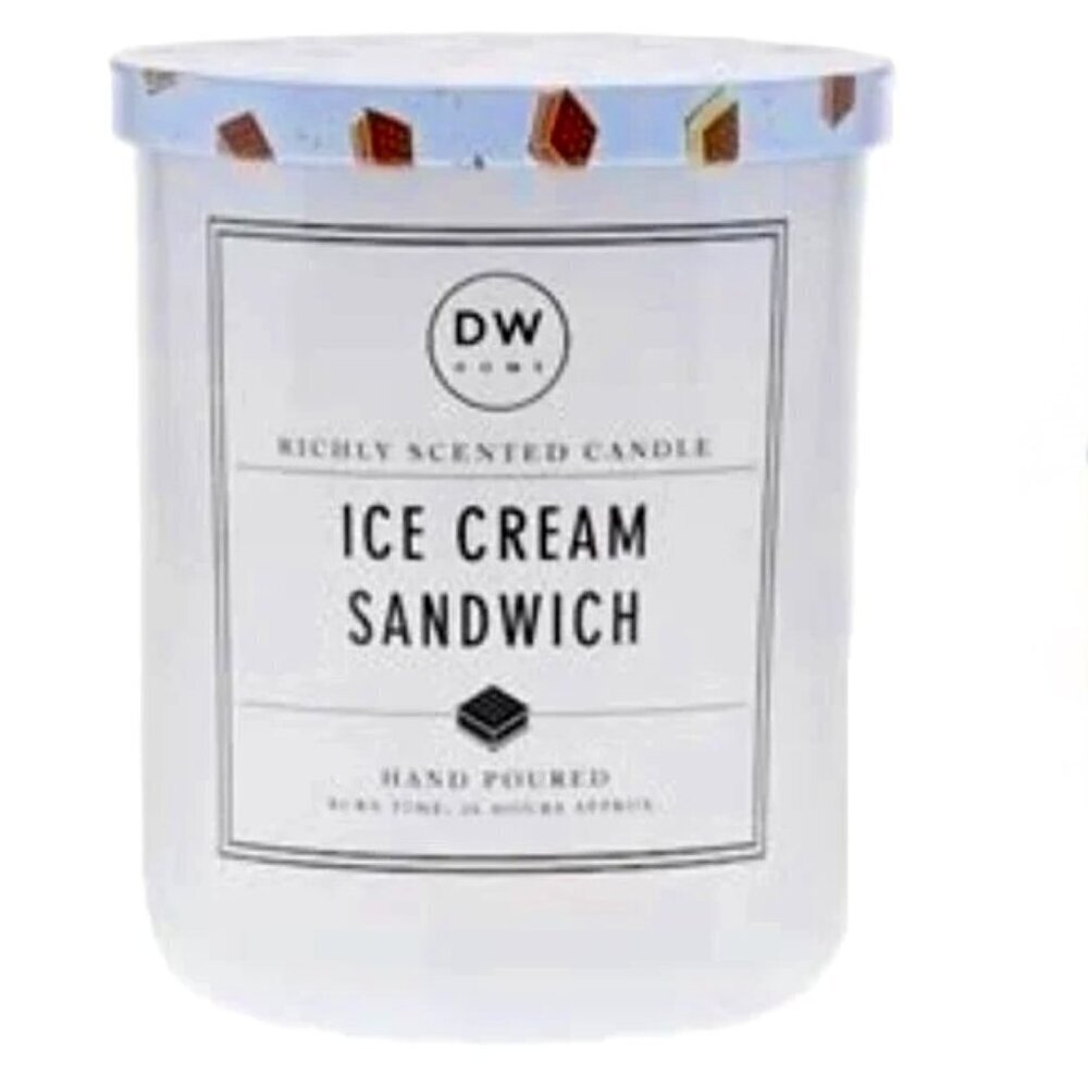 NWT DW Home Candle Ice Cream Sandwich 2 Wick Large 15.1oz Hand Poured